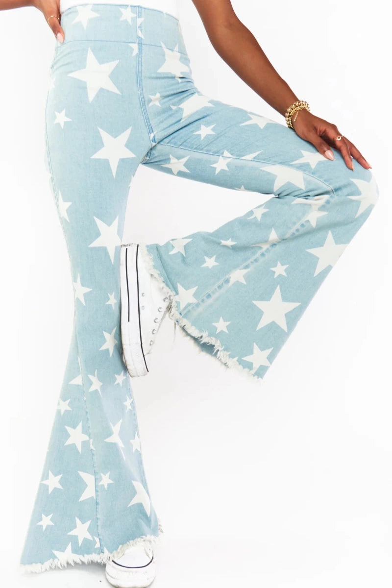 Shop Show Me Your Mumu Show Me Your Mumu Berkeley Star Bells Flared Jeans Jeans for women – premium loungewear and festival fashion at Spoiled Brat