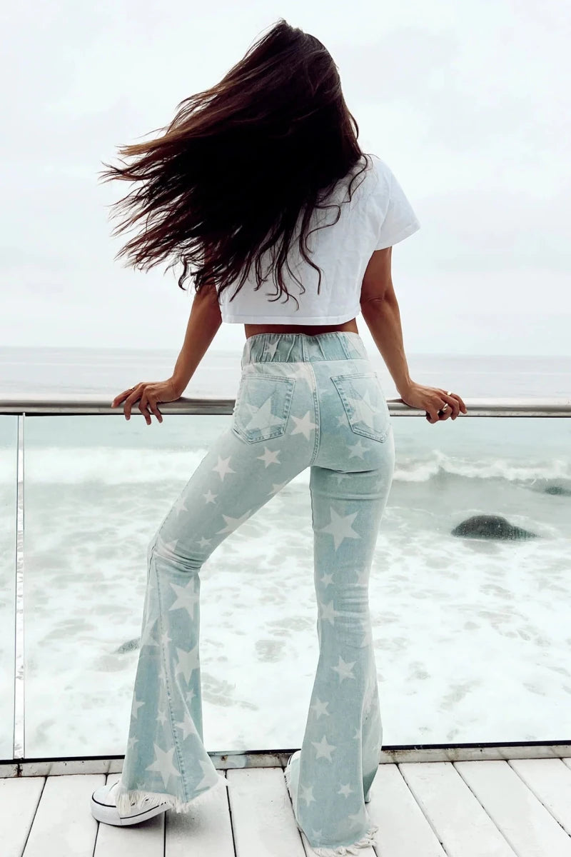 Shop Show Me Your Mumu Show Me Your Mumu Berkeley Star Bells Flared Jeans Jeans for women – premium loungewear and festival fashion at Spoiled Brat
