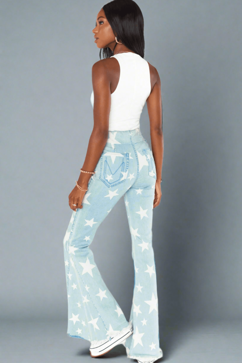 Shop Show Me Your Mumu Show Me Your Mumu Berkeley Star Bells Flared Jeans Jeans for women – premium loungewear and festival fashion at Spoiled Brat
