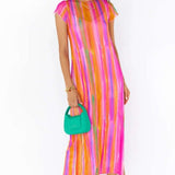 Shop Show Me Your Mumu Show Me Your Mumu Molly Rainbow Midi Dress Midi Dress for women – premium loungewear and festival fashion at Spoiled Brat