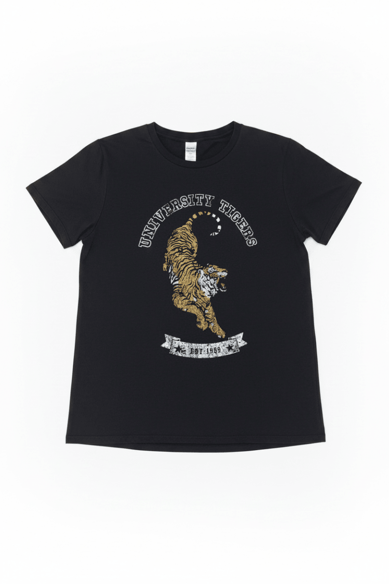 Shop Show Me Your Mumu Show Me Your Mumu Oliver University Tiger Graphic Tee T-Shirt for women – premium loungewear and festival fashion at Spoiled Brat
