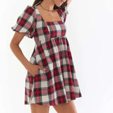 Shop Show Me Your Mumu Show Me Your Mumu Smitten Tartan Babydoll Dress Party Dress for women – premium loungewear and festival fashion at Spoiled Brat