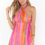 Shop Show Me Your Mumu Show Me Your Mumu Zappa Rainbow Mini Dress Mini Dress for women – premium loungewear and festival fashion at Spoiled Brat