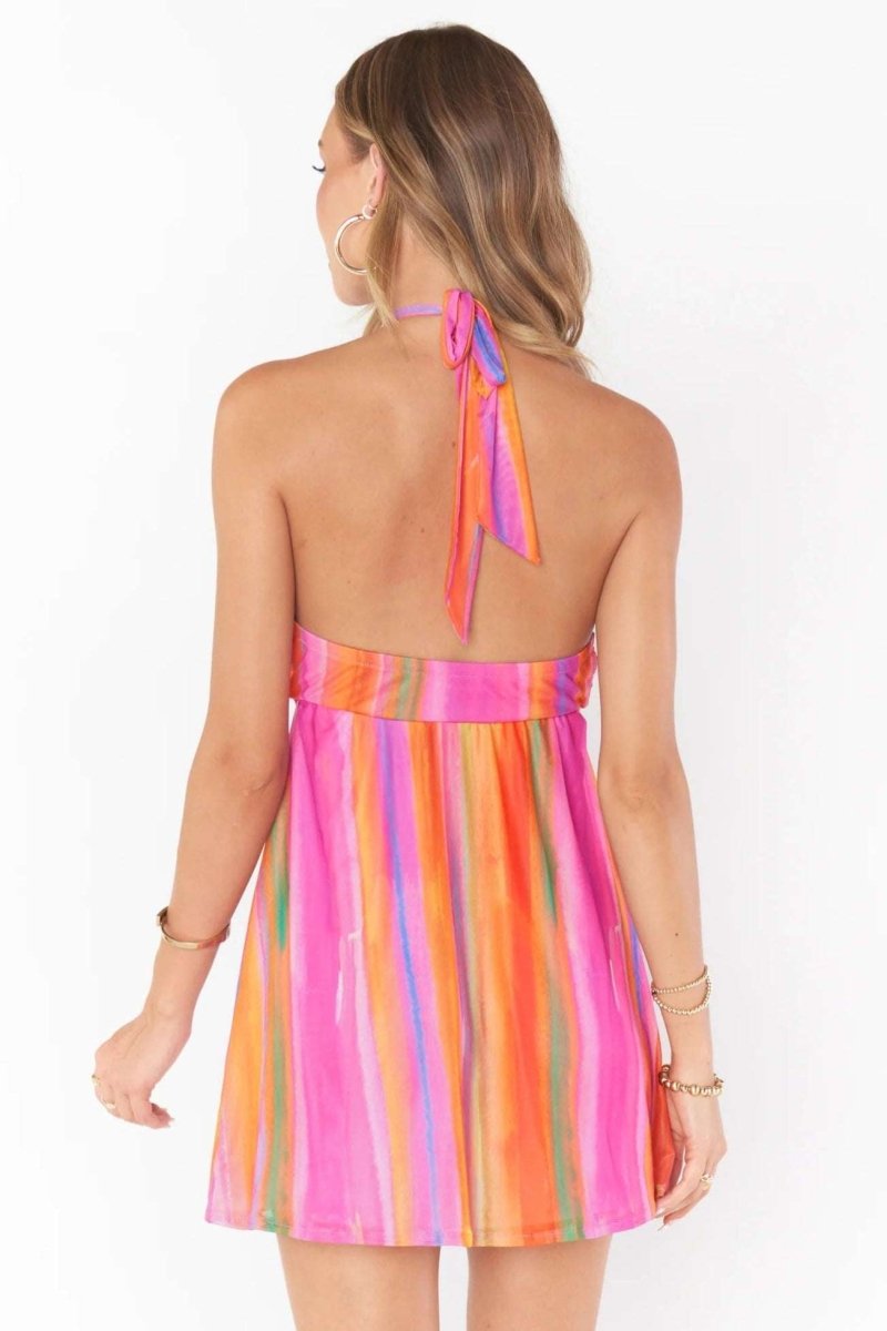 Shop Show Me Your Mumu Show Me Your Mumu Zappa Rainbow Mini Dress Mini Dress for women – premium loungewear and festival fashion at Spoiled Brat