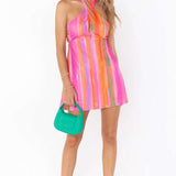 Shop Show Me Your Mumu Show Me Your Mumu Zappa Rainbow Mini Dress Mini Dress for women – premium loungewear and festival fashion at Spoiled Brat
