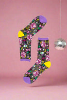 Shop Sock Candy Sock Candy '80s Disco Black Sheer Crew Sock Socks for women – premium loungewear and festival fashion at Spoiled Brat