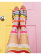 Sock Candy Candy Stripe Ruffle Crew Sock by Sock Candy – Socks – One Size | Spoiled Brat UK