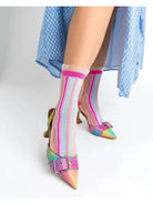 Sock Candy Candy Stripe Ruffle Crew Sock by Sock Candy – Socks – One Size | Spoiled Brat UK