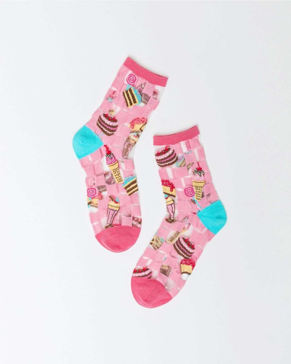 Shop Sock Candy Sock Candy Retro Sweets Sheer Crew Sock Socks for women – premium loungewear and festival fashion at Spoiled Brat