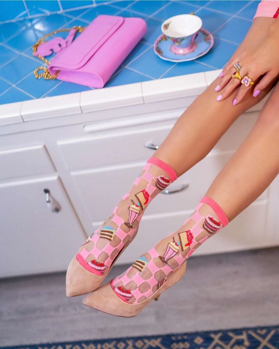 Shop Sock Candy Sock Candy Retro Sweets Sheer Crew Sock Socks for women – premium loungewear and festival fashion at Spoiled Brat