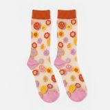 Shop Sock Candy Sock Candy Smiley Face Daisy Sheer Crew Socks Socks for women – premium loungewear and festival fashion at Spoiled Brat