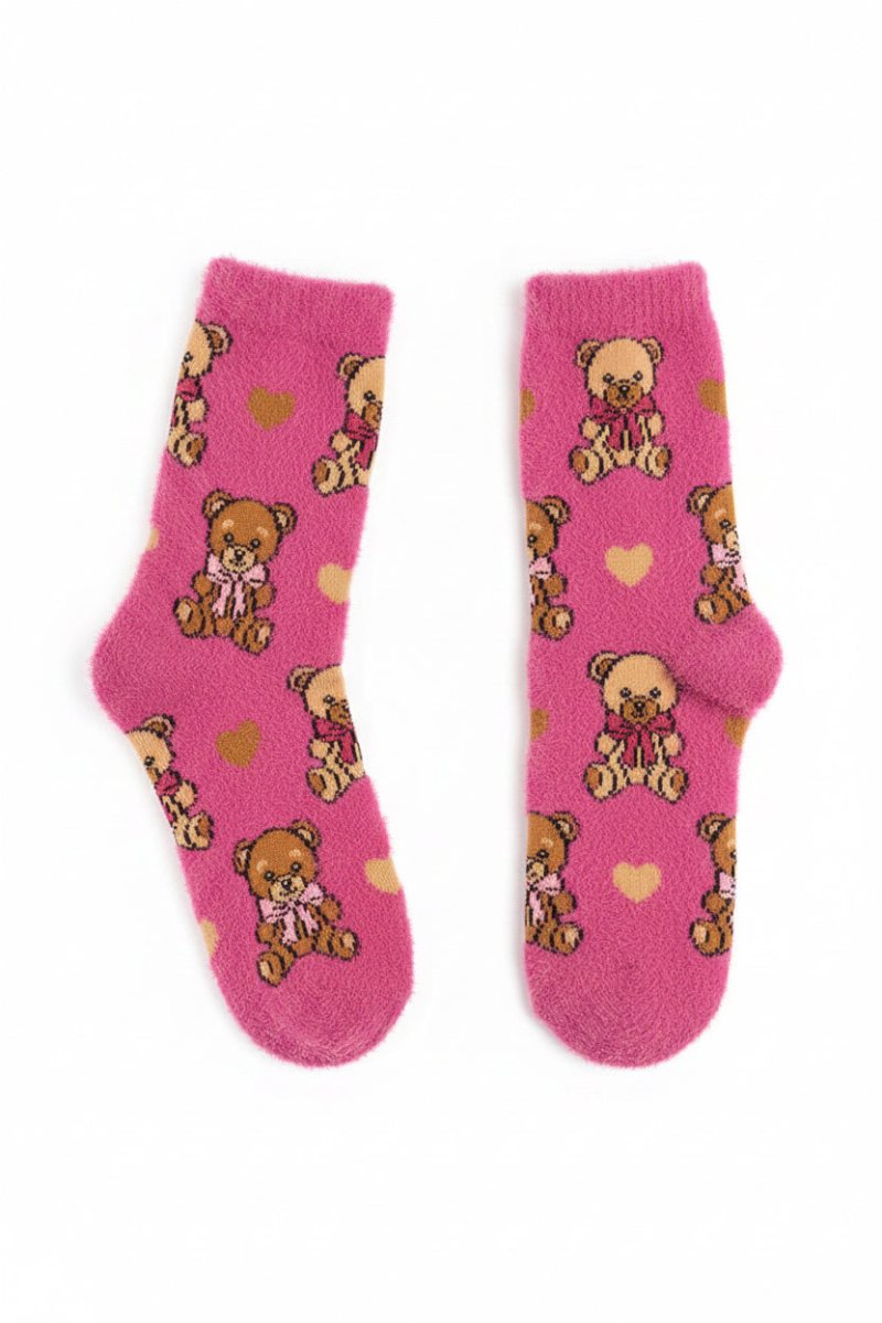 Shop Sock Candy Sock Candy Teddy Bear Fuzzy Crew Sock Socks for women – premium loungewear and festival fashion at Spoiled Brat