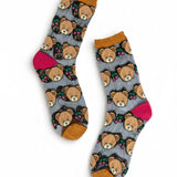 Shop Sock Candy Sock Candy Teddy Bear Ruffle Black Sheer Crew Sock Socks for women – premium loungewear and festival fashion at Spoiled Brat