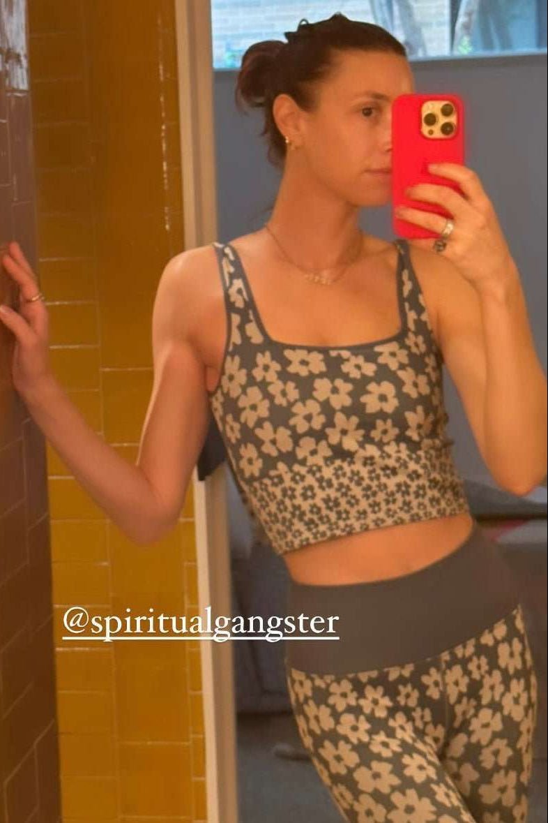 Shop Spiritual Gangster Spiritual Gangster Amara Jacquard Longline Sports Bra as seen on Whitney Port Cropped Top for women – premium loungewear and festival fashion at Spoiled Brat