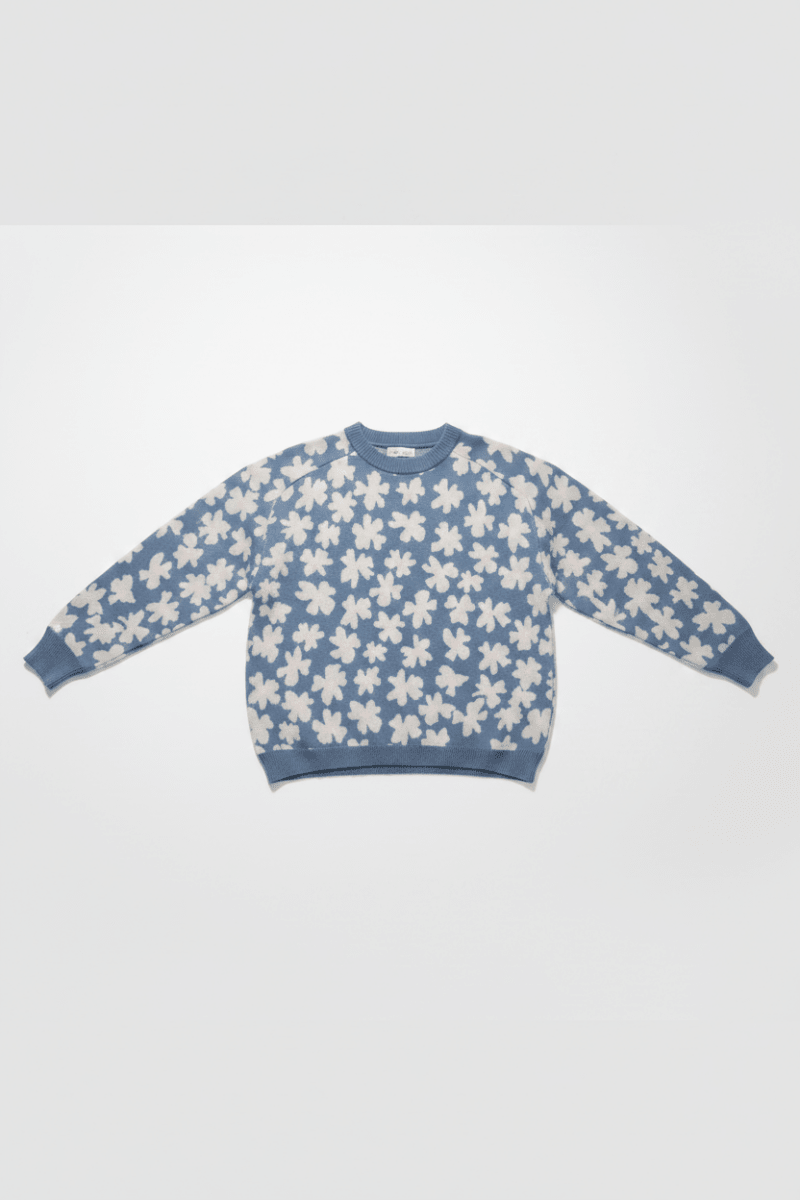 Shop Spiritual Gangster Spiritual Gangster Floral Jacquard Boxy Raglan Pullover Sweater for women – premium loungewear and festival fashion at Spoiled Brat