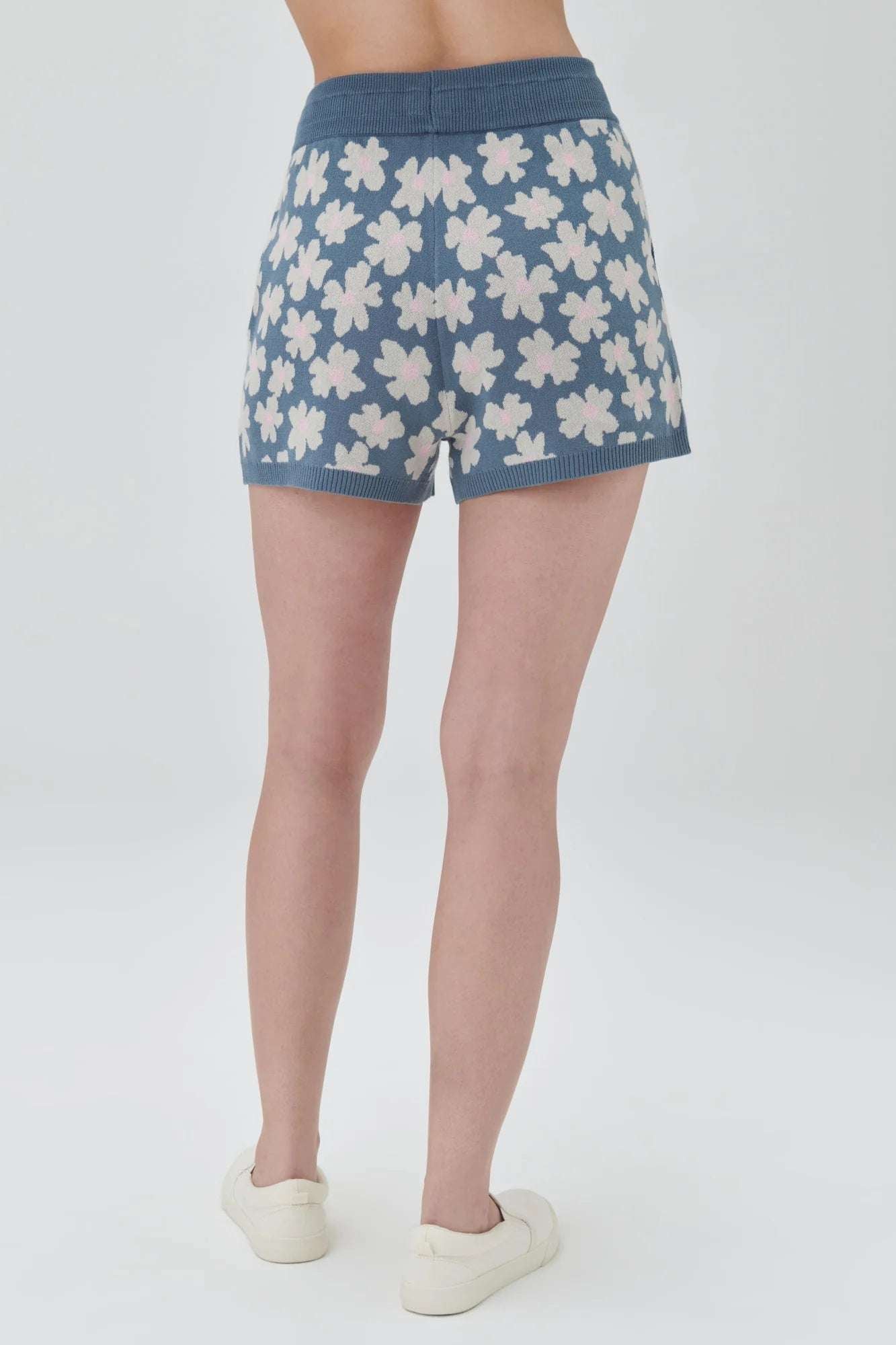 Spiritual Gangster Floral Jacquard Relaxed Sweater Shorts Shorts by Spiritual Gangster as seen on celebrities