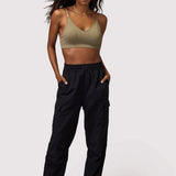 Shop Spiritual Gangster Spiritual Gangster Journey Cargo Pants in Black Cargo Pants for women – premium loungewear and festival fashion at Spoiled Brat