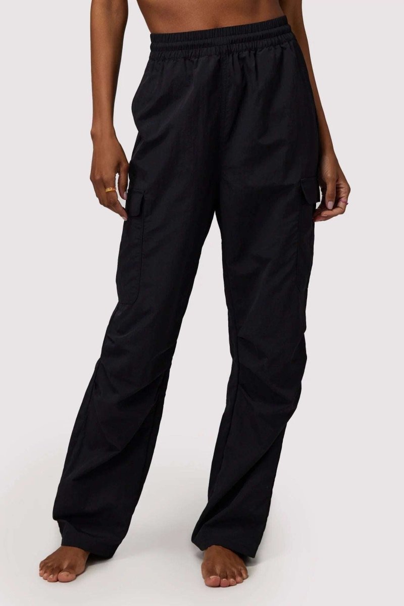 Shop Spiritual Gangster Spiritual Gangster Journey Cargo Pants in Black Cargo Pants for women – premium loungewear and festival fashion at Spoiled Brat
