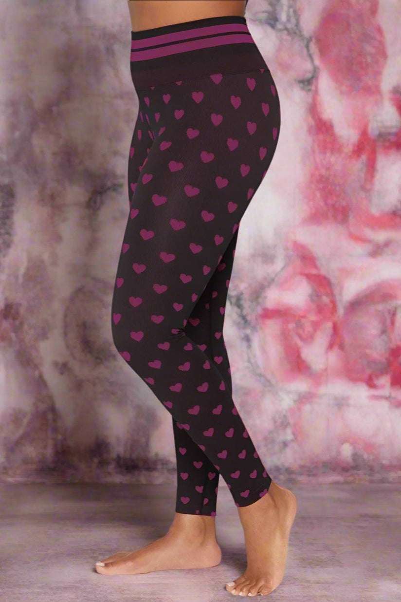 Spiritual Gangster Rosaline Love Sculpt Jacquard Seamless Leggings | Leggings by Spiritual Gangster | Shop Premium Boutique Fashion at Spoiled Brat | Trendy Y2K style. activewear, amy valentine, Black Leggings | Image 1