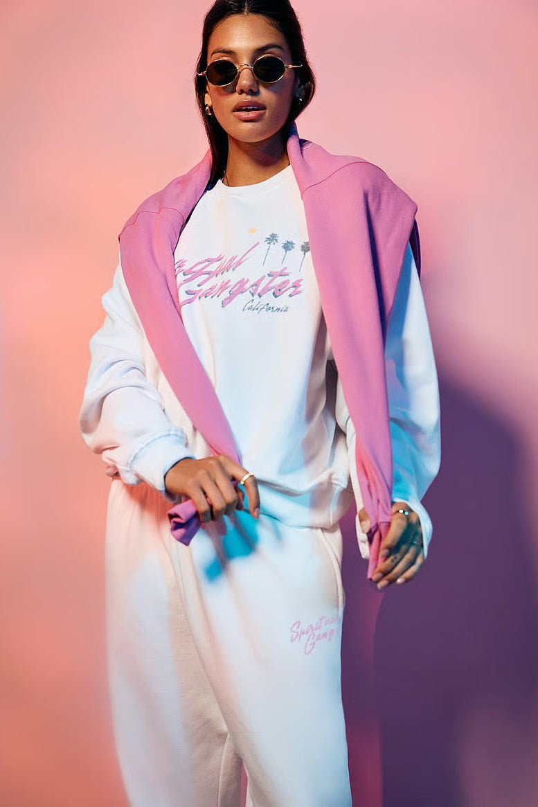 Shop Spiritual Gangster Spiritual Gangster SG Palm LA Brea Crew Sweatshirt for women – premium loungewear and festival fashion at Spoiled Brat