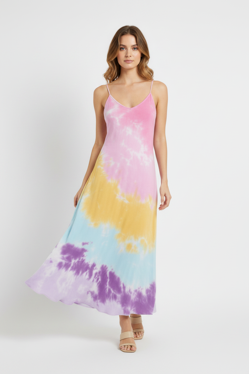 Spiritual Gangster Tie Dye Slip Maxi Dress - Spoiled Brat