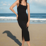Shop Spiritual Gangster Spiritual Gangster Valerie Black Twist Back Midi Dress Maxi Dress for women – premium loungewear and festival fashion at Spoiled Brat