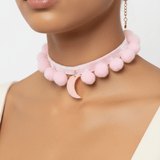 Shop Suzywan DELUXE Suzywan DELUXE Pink Moon Pom Pom Choker Choker for women – premium loungewear and festival fashion at Spoiled Brat