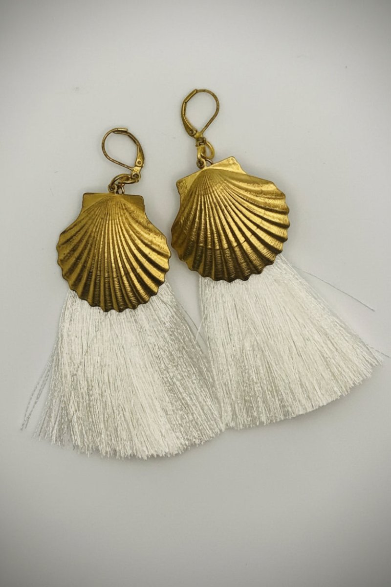 Shop Suzywan DELUXE Suzywan DELUXE Sea Shells Tassel Mermaid Earrings Earrings for women – premium loungewear and festival fashion at Spoiled Brat