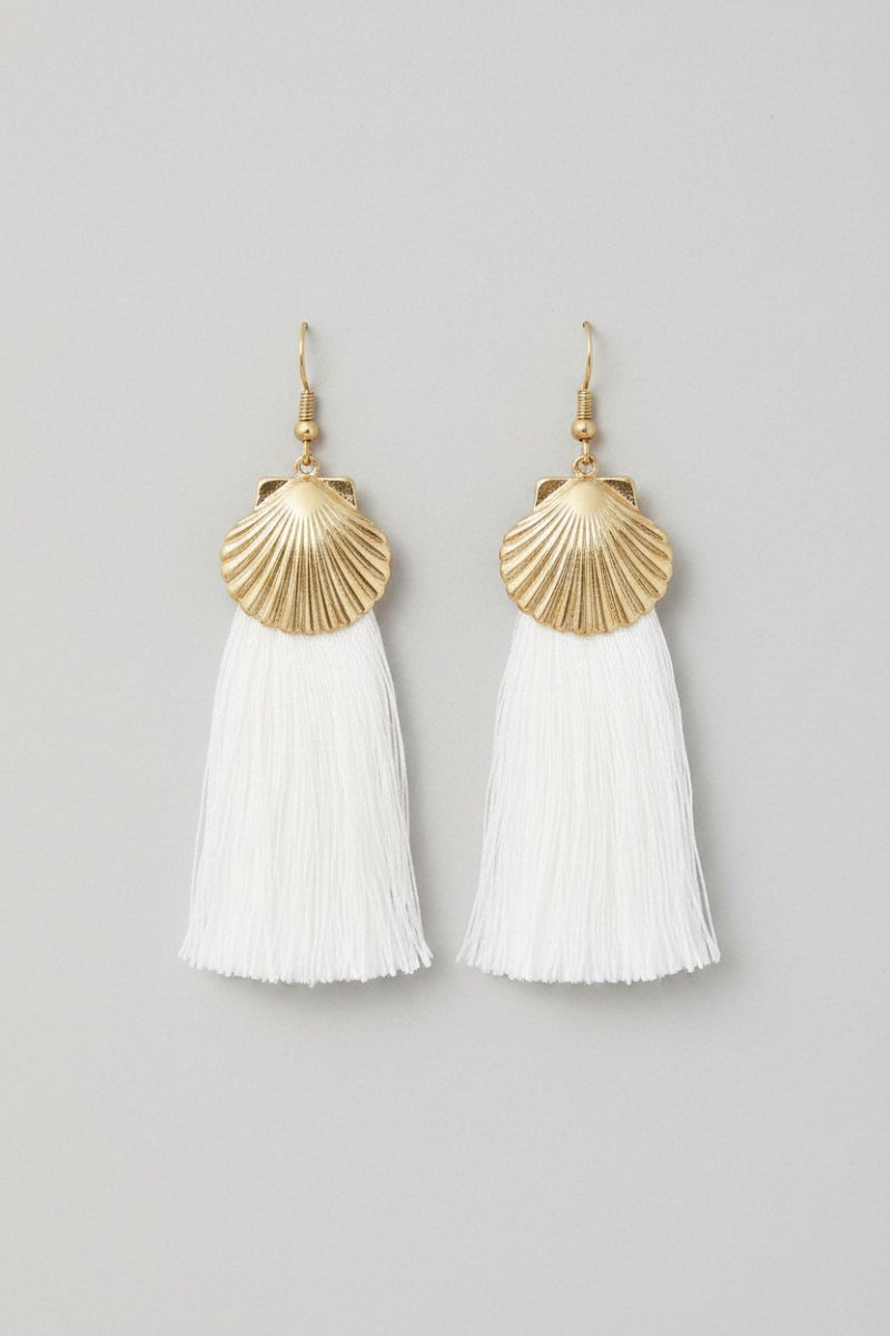 Shop Suzywan DELUXE Suzywan DELUXE Sea Shells Tassel Mermaid Earrings Earrings for women – premium loungewear and festival fashion at Spoiled Brat