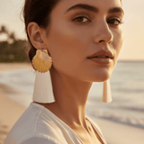 Shop Suzywan DELUXE Suzywan DELUXE Sea Shells Tassel Mermaid Earrings Earrings for women – premium loungewear and festival fashion at Spoiled Brat