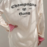 Shop The Laundry Room The Laundry Room Champagne Gang - Silky PJ Set Pyjamas for women – premium loungewear and festival fashion at Spoiled Brat