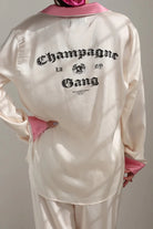 Shop The Laundry Room The Laundry Room Champagne Gang - Silky PJ Set Pyjamas for women – premium loungewear and festival fashion at Spoiled Brat