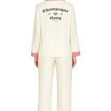 Shop The Laundry Room The Laundry Room Champagne Gang - Silky PJ Set Pyjamas for women – premium loungewear and festival fashion at Spoiled Brat