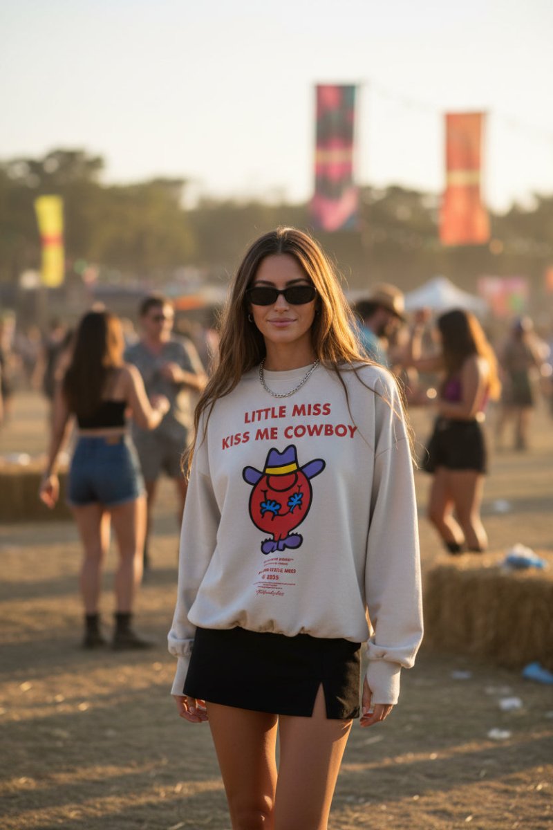 Shop The Laundry Room The Laundry Room Little Miss Kiss Me Cowboy Sweater Jumper for women – premium loungewear and festival fashion at Spoiled Brat