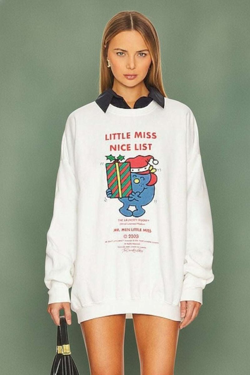 Shop The Laundry Room The Laundry Room Little Miss Nice List Christmas Jumper Jumper for women – premium loungewear and festival fashion at Spoiled Brat