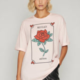 Shop The Laundry Room The Laundry Room Red Flags And Roses Oversized Tee T-Shirt for women – premium loungewear and festival fashion at Spoiled Brat