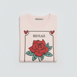 Shop The Laundry Room The Laundry Room Red Flags And Roses Oversized Tee T-Shirt for women – premium loungewear and festival fashion at Spoiled Brat