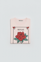 Shop The Laundry Room The Laundry Room Red Flags And Roses Oversized Tee T-Shirt for women – premium loungewear and festival fashion at Spoiled Brat