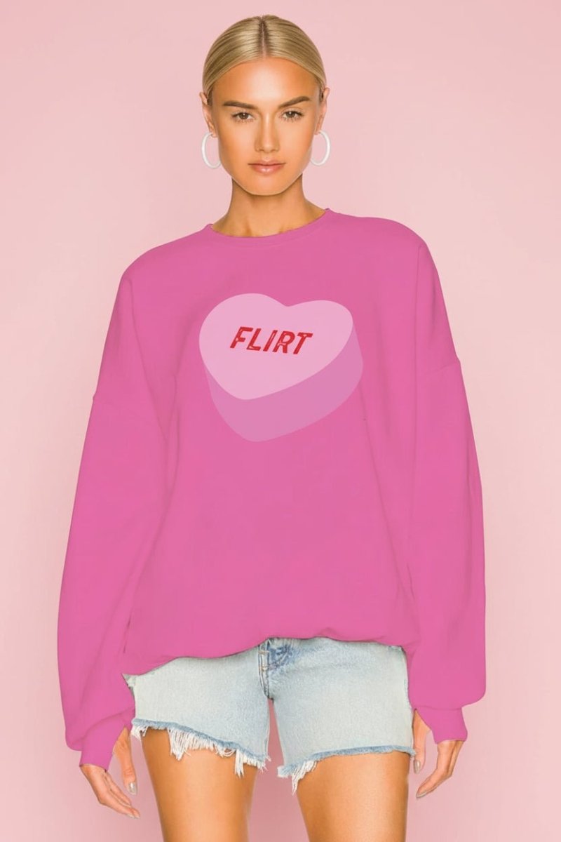 Shop The Laundry Room The Laundry Room Sweethearts Flirt Sweater Jumper for women – premium loungewear and festival fashion at Spoiled Brat