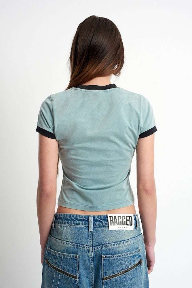 Shop The Ragged Priest The Ragged Priest Blur Baby Tee Top for women – premium loungewear and festival fashion at Spoiled Brat