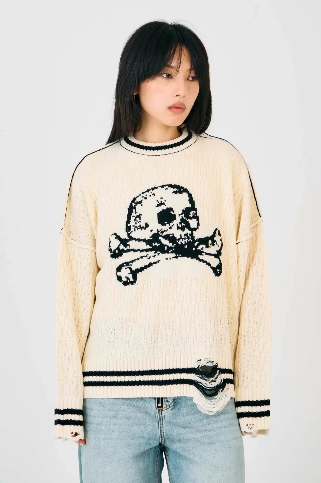 Shop The Ragged Priest The Ragged Priest Cult Skull Knit Jumper Jumper for women – premium loungewear and festival fashion at Spoiled Brat