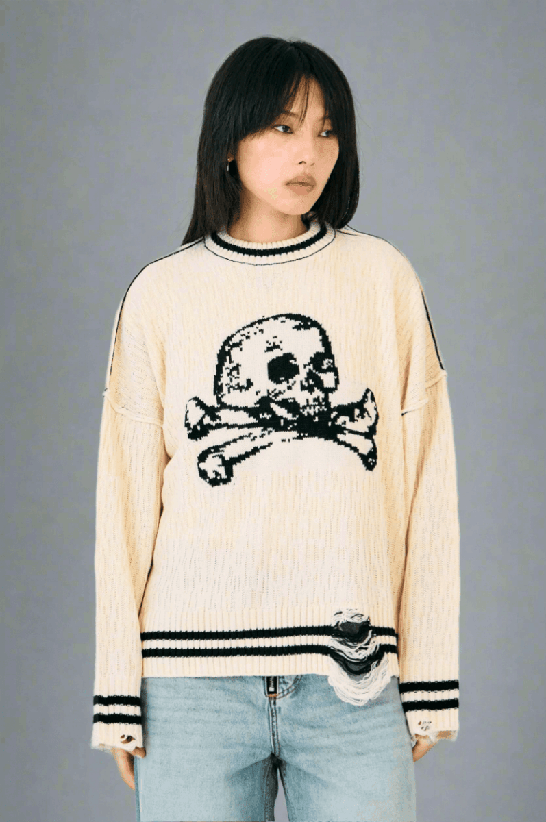 Shop The Ragged Priest The Ragged Priest Cult Skull Knit Jumper Jumper for women – premium loungewear and festival fashion at Spoiled Brat