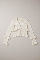 Shop The Ragged Priest The Ragged Priest Delicate Pointelle Frill Cardigan Cardigan for women – premium loungewear and festival fashion at Spoiled Brat