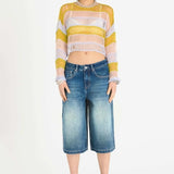 Shop The Ragged Priest The Ragged Priest Dirty Wash Atomic Jorts Shorts Shorts for women – premium loungewear and festival fashion at Spoiled Brat