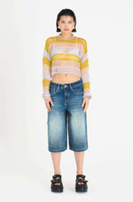 Shop The Ragged Priest The Ragged Priest Dirty Wash Atomic Jorts Shorts Shorts for women – premium loungewear and festival fashion at Spoiled Brat