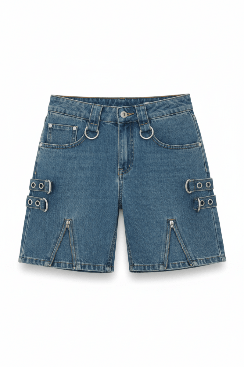 Shop The Ragged Priest The Ragged Priest Dirty Wash Bondage Dad Shorts Shorts for women – premium loungewear and festival fashion at Spoiled Brat