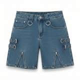 Shop The Ragged Priest The Ragged Priest Dirty Wash Bondage Dad Shorts Shorts for women – premium loungewear and festival fashion at Spoiled Brat