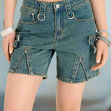 Shop The Ragged Priest The Ragged Priest Dirty Wash Bondage Dad Shorts Shorts for women – premium loungewear and festival fashion at Spoiled Brat