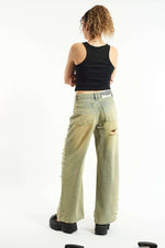 Shop The Ragged Priest The Ragged Priest Dirty Wash Distressed Release Stud Jeans Boyfriend Jeans for women – premium loungewear and festival fashion at Spoiled Brat