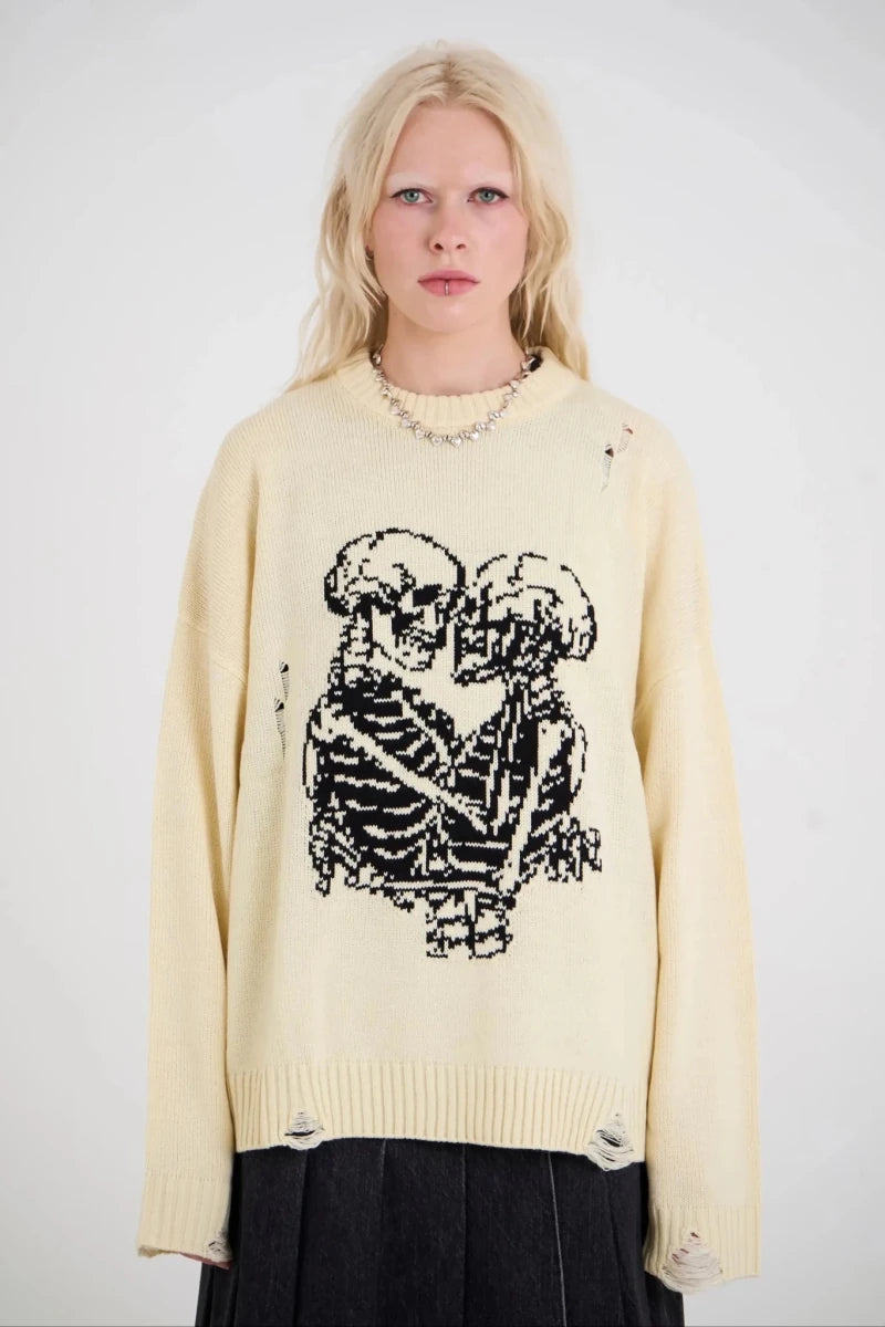 Shop The Ragged Priest The Ragged Priest Everlasting Skeleton Knit Jumper Jumper for women – premium loungewear and festival fashion at Spoiled Brat